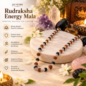 Silver Plated Rudraksha & Karungali Mala