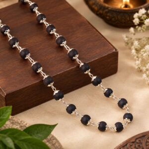 Karungali Silver Cap Mala